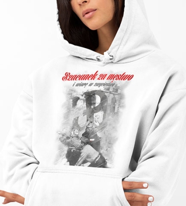 Damska bluza z kapturem SZACUNEK ZA MĘSTWO